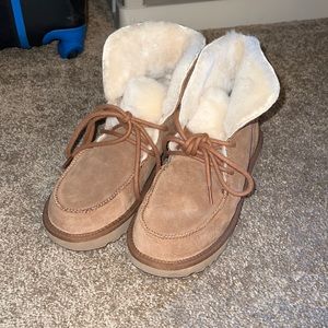 Ugg fold over ankle boot, chestnut brown size 9